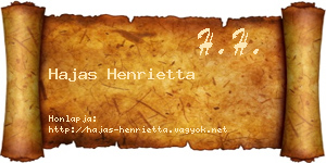 Hajas Henrietta névjegykártya